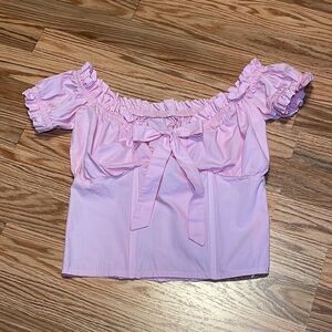 Bustier style Shirt, Pink Cotton crop top